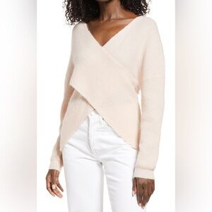 Nordstrom Open Edit Wrap Tan Knit Sweater Size XL